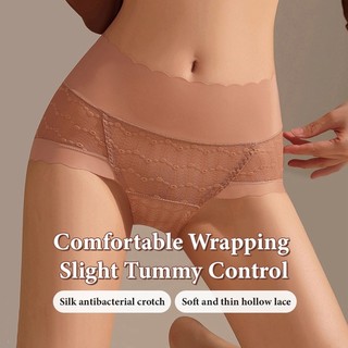 『Brelira』 3/7pcs Seamless Sexy Lace Panties high waist panties Comfortable Mulberry Silk Crotch Plus Size Underwear Briefs Panties