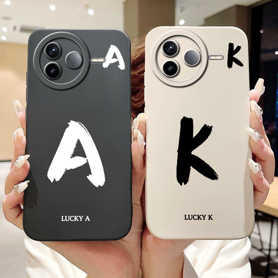 Dành Cho Redmi K80 5G Ốp Lưng Chữ Thời Trang Đơn Giản Thiết Kế Họa Tiết A-Z Ốp Điện Thoại Silicon Chống Sốc 24117RK2CC