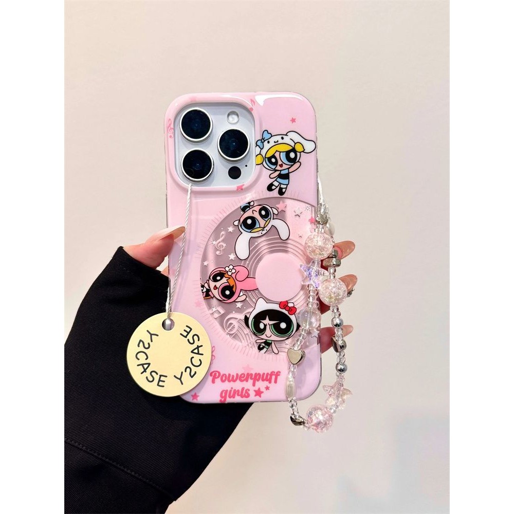 【✨Spot】[Vỏ điện thoại + vòng tay Powerpuff Girls] Apple 16promax / iPhone15pro / 14plus, chống sốc