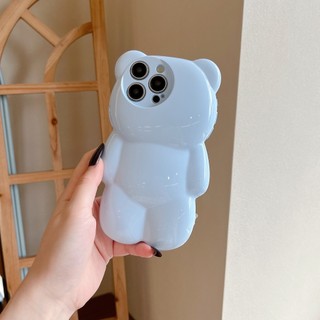 Thời Trang Màu Kẹo 3D Gấu Ngọt Ngào Nữ Tính Ốp Lưng Điện Thoại iPhone 16Promax 16Plus 13 14 15 Promax Chống Bụi Bẩn Chống Sốc Silicon Mềm Nữ Điện Thoại Di Động