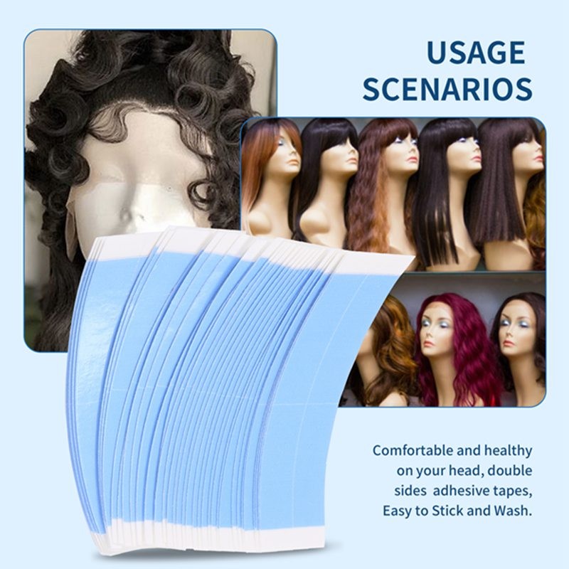 36Pc / lốc Màu Xanh Cố Định Đôi Băng Tóc Giả Dính Mở Rộng Tóc Chống Thấm Nước Cho Toupee Ren Tóc Giả Phim Có Đường Xén