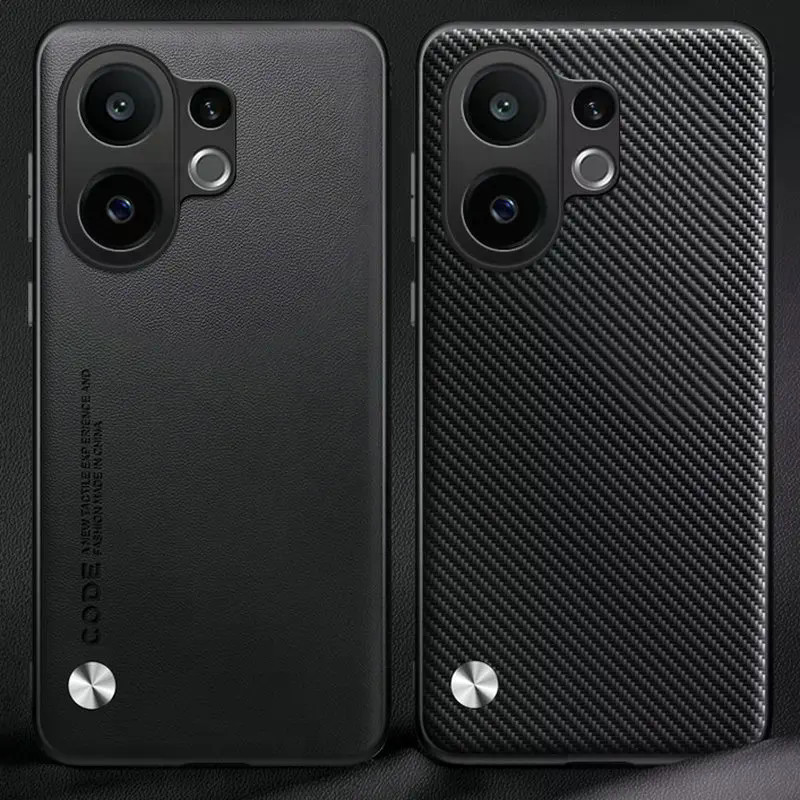 Dành Cho Vivo V60 V50 V40 Lite V30 Pro X200FE Da PU Da Thiết Kế Sợi Carbon Cứng PC TPU Dành Cho Vivo S30 Pro Mini