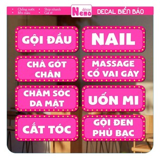 Decal Dán Trang Trí Tiệm Tóc, Tiệm Nail, Hình Dán Ngoài Trời, Trong Nhà- Decal Cao Cấp, Decal Chống Nước, Chịu Nhiệt.