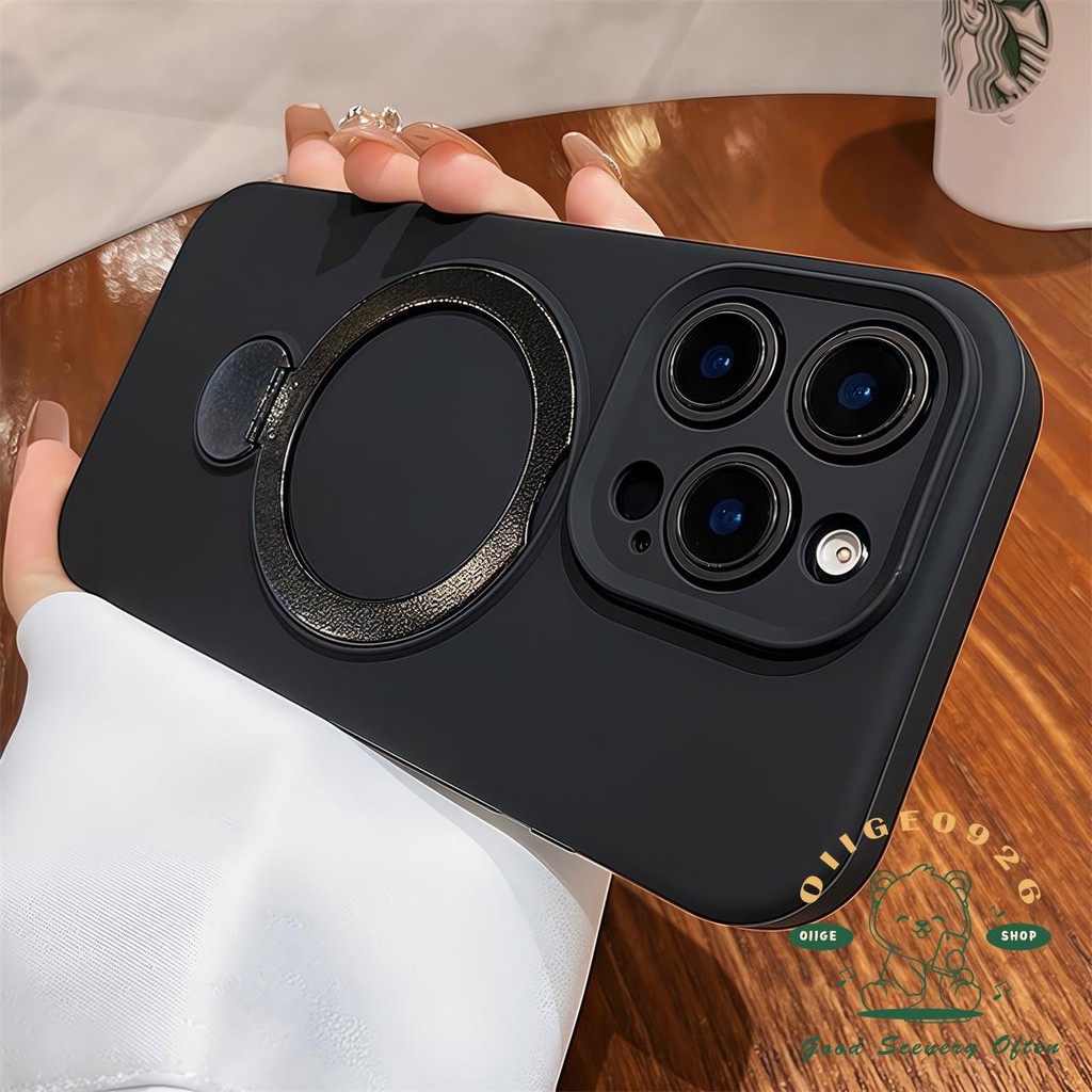 Chất Lỏng 360 Từ Giá Đỡ Ốp Lưng Điện Thoại iphone16 Pro Max 15 14 13 Vỏ Cho iPhone Vỏ Silicon Mềm TPU Chống Sốc