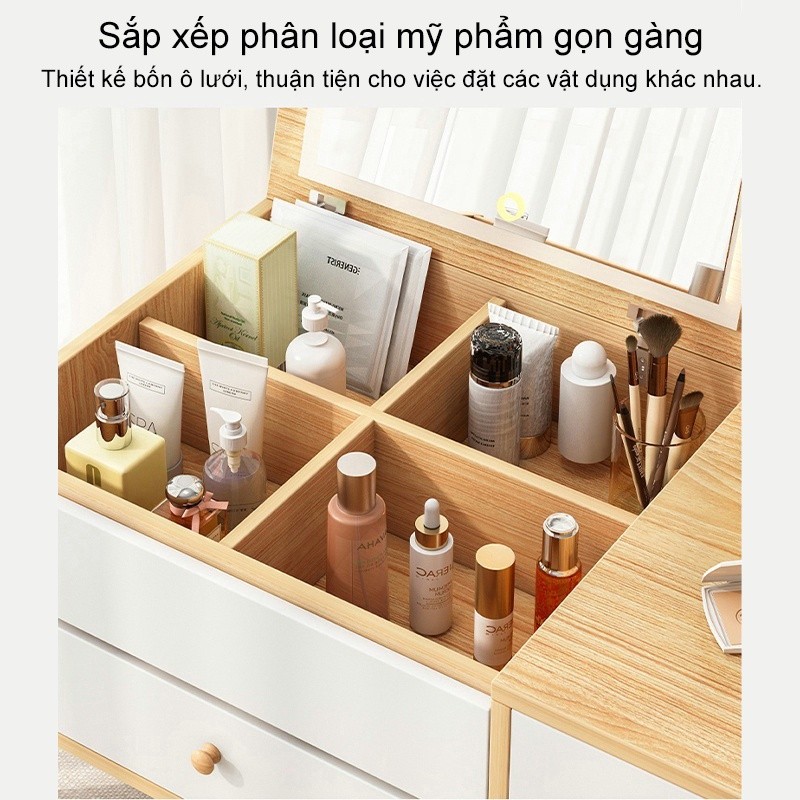 SUNNY Bàn trang điểm ngồi bệt đa năng kết hợp kệ tab đầu giường tiện lợi hiện đại