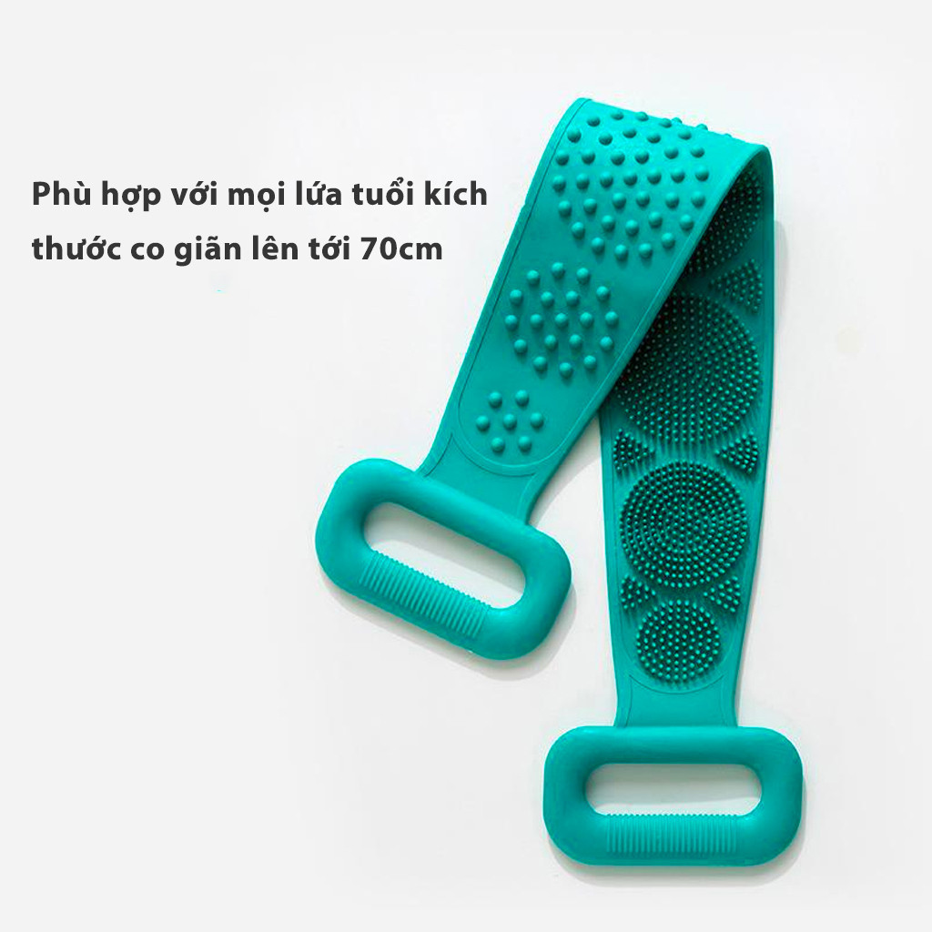 Dây Chà Lưng Tắm Massage Đai Chà Lưng 2 Mặt Silicon Kì Lưng Ghét Tẩy Tế Bào Chết Giảm Mụn