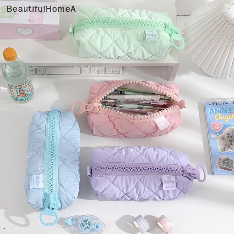 BeautifulHomeA Puffer Da Bút Chì Dành Cho Nữ Vani Thẩm Mỹ Túi Đựng Bút Chì Có Dây Kéo Văn Phòng Phẩm Trang Điểm Túi Bảo Quản VN