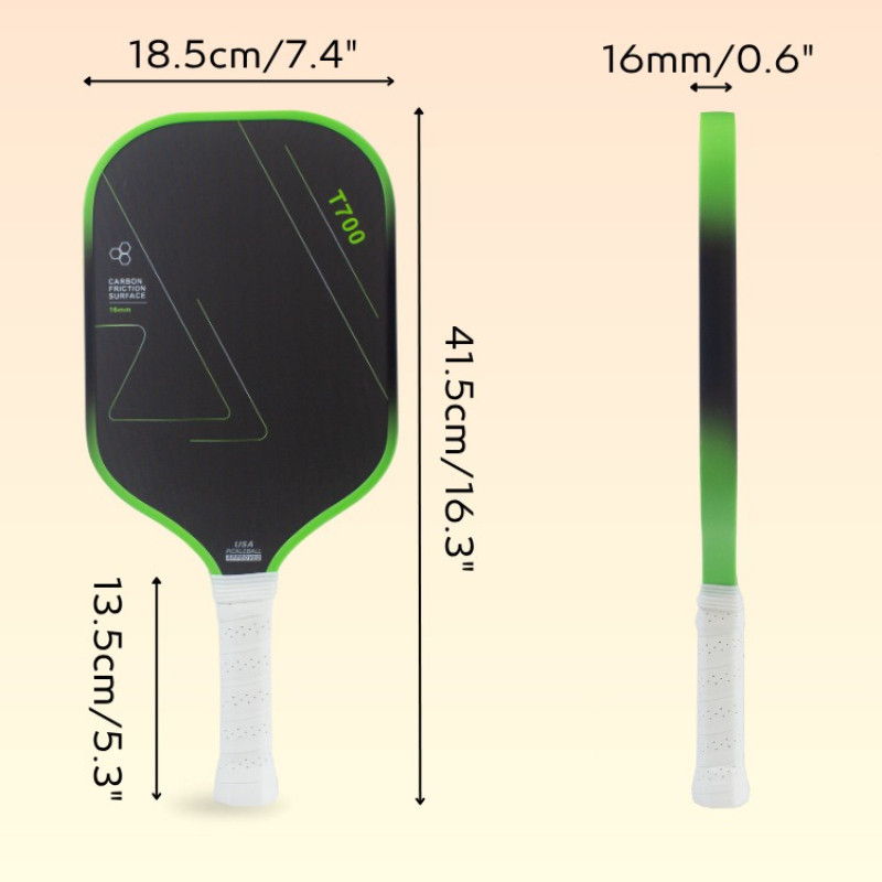 Vợt Pickleball Carbon T700 Pro mặt,Siêu nhẹ,Dành cho mọi lứa tuổi,tay cầm màu đen chắc chắn