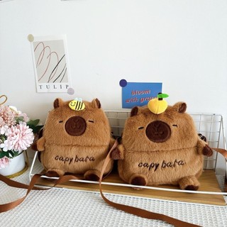 Túi đeo vai WOAY, Túi điện thoại đeo chéo dung tích lớn Capybara hoạt hình, có dây đeo có thể điều chỉnh Dây kéo sang trọng Túi lưu trữ trẻ em