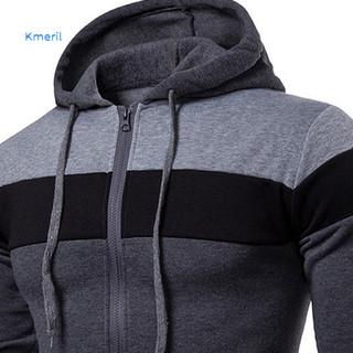 Áo khoác nỉ hoodie chắp vá nhiều màu, có dây rút thời trang, phù hợp mùa thu đông