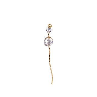 Mạ Đồng Vàng Thật Có Tua Rua Treo Nhẫn Đôi Dài Kẻ Sọc Zircon Màu Giữ Đuôi Dây Xích diy Handmade Bông Tai Phụ Kiện Trang Sức Chất Liệu