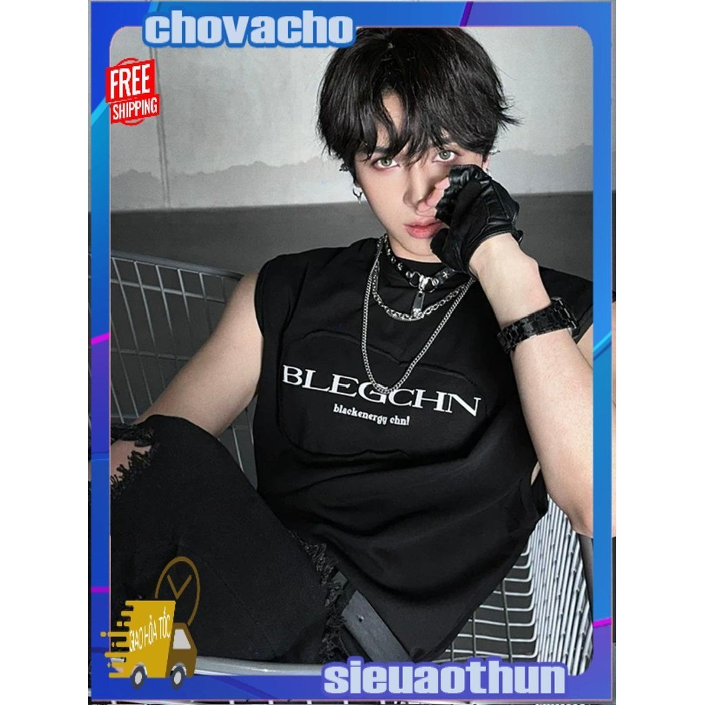 Áo thun Tanktop Cổ tròn BLEGCHN ICVCVNI Unisex