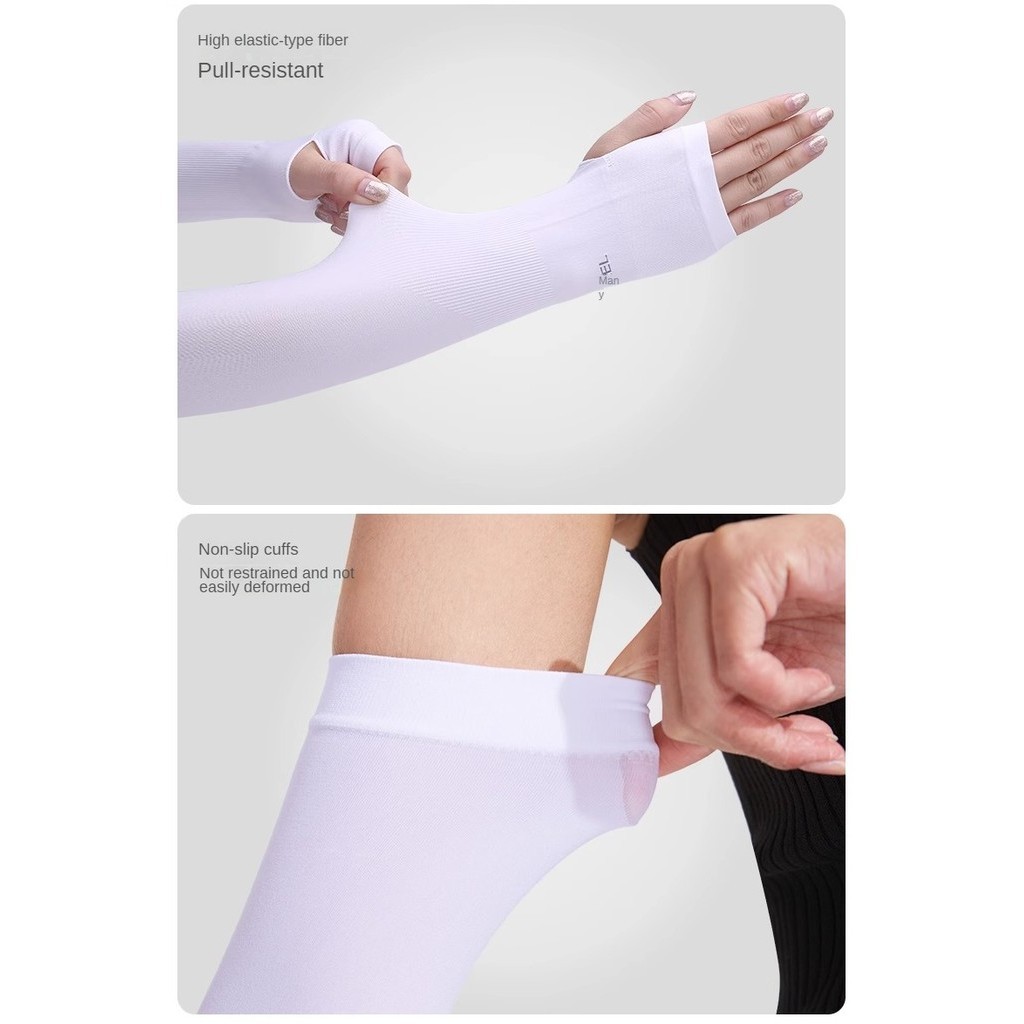 Ảnh Tay áo chống nắng bằng băng CAMEL CROWN dành cho nam và nữ mỏng chống tia cực tím Đi xe đạp Ice Silk Arm Tay áo 4