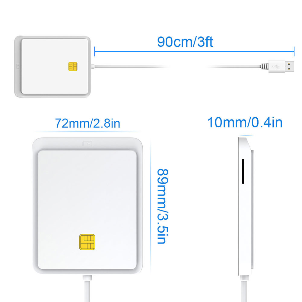 Đầu đọc thẻ thông minh USB 2.0 cho thẻ SIM CAC IC ID Bank Windows 7 8 ...