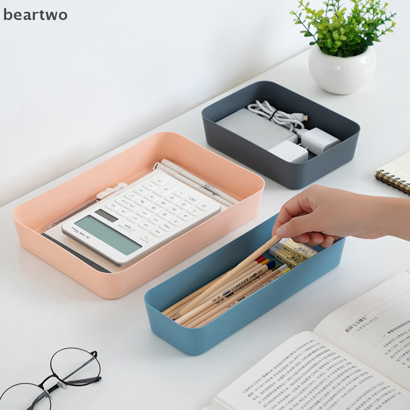< Beartwo > Hộp lưu trữ kết hợp để bàn Khay đựng mỹ phẩm Trang điểm Quần áo Bộ đồ ăn Giá đỡ ngăn kéo lưu trữ bằng nhựa Sắp xếp Đẹp