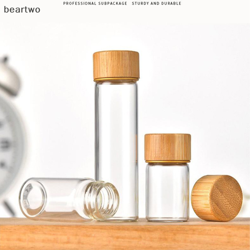 < Beartwo > Chai Thủy Tinh Mini Cho Cà Phê Nước Sữa Cô Đặc Chai Chống Rò Rỉ Có Nắp Trà Caddy Jar al Di Động Rỗng Đẹp