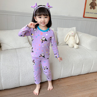 (1-8Y) Bộ Đồ Ngủ Bé Gái Thu Đông Bộ Đồ Lót Hoạt Hình Kumic Giai Điệu Kỳ Lân In Hình Quần Áo Nhà Bé Gái Hai Mảnh Bộ Bé Gái Tay Dài P