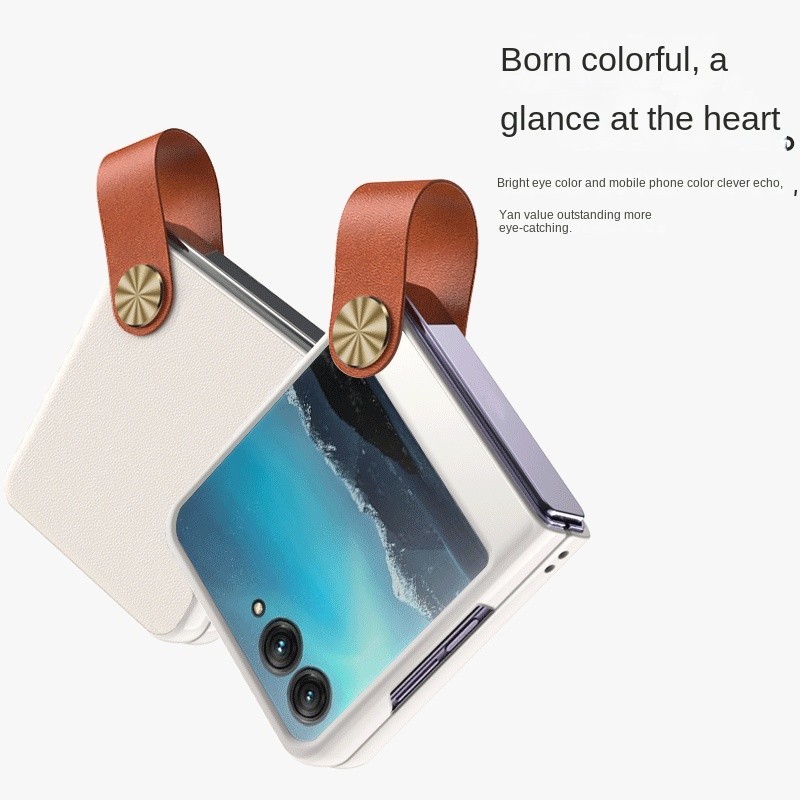 Dây đeo cổ tay Giá đỡ da Vỏ điện thoại cho Motorola Razr 50 Ultra Mooto Razr 40 Giá đỡ dây đeo cổ tay Vỏ chống sốc