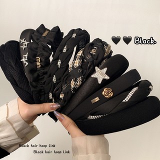 Băng Đô Đen Phong Cách Mới Rộng Viền Cao Cấp Rửa Mặt Influencer Băng Đô Nữ Phụ Kiện Tóc