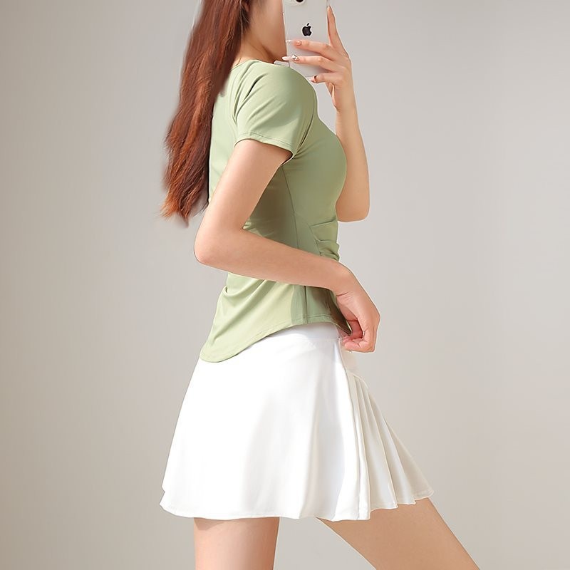 Bộ đồ thể thao cầu lông dành cho nữ Mùa hè Squash Tennis Jersey Yoga Áo thun ngắn tay tập thể dục Quần áo khô nhanh Hai