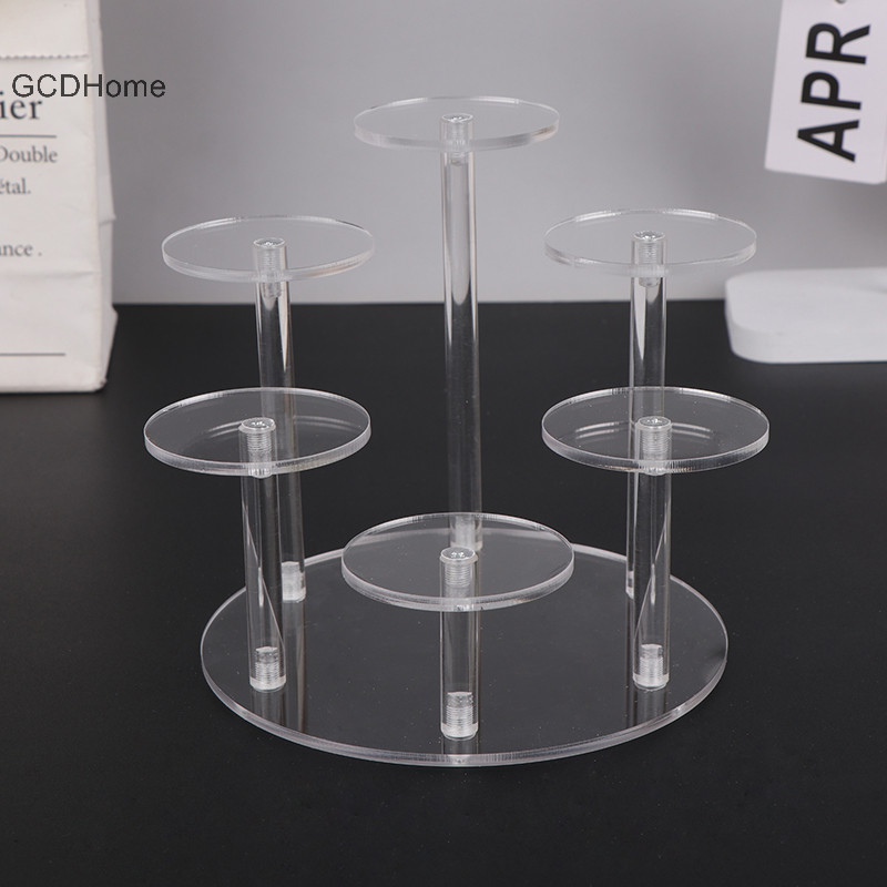 Gcdhome 4 Lớp Trong Suốt Có Thể Tháo Rời Acrylic Hiển Thị Đứng Vuông Giá Đỡ Nhà Để Xe Bộ Màn Hình Đứng Trang Sức Giá Đỡ Kệ HOT