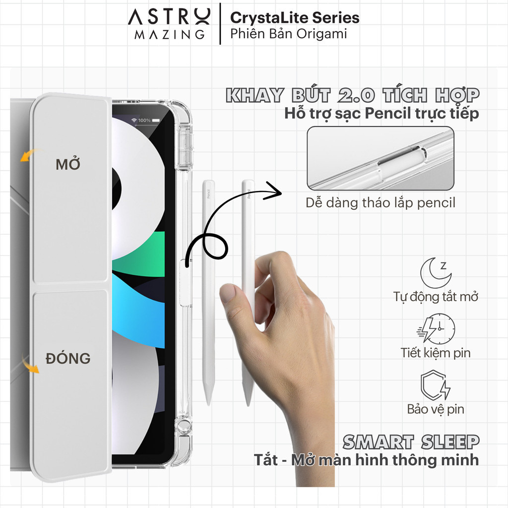 Ảnh Bao da iPad CrystaLite Origami AstroMazing - Case cho iPad Pro Air 4 5 6 Pro 11 2