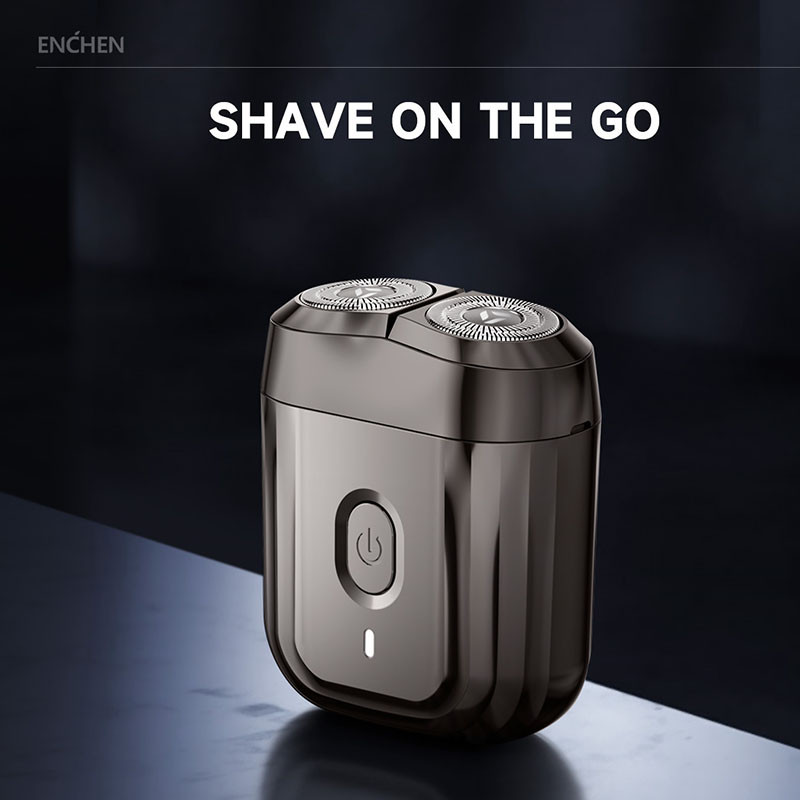 Enchen Bỏ Túi Máy Cạo Râu Điện Mini 6 Có Thể Giặt Xoay Đôi Lưỡi Dao Cạo Di Động USB Sạc Cạo Râu Cắt Tóc Tông Đơ Nam