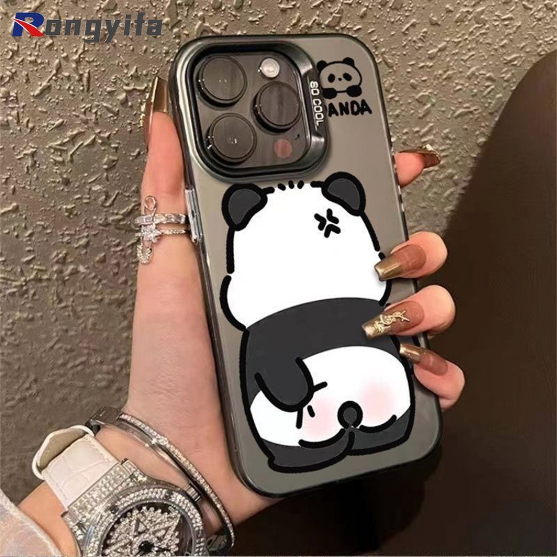 Ốp điện thoại họa tiết hoạt hình gấu trúc giận dữ cho Vivo Y03 Y200 Y200i Y38 T3X 5G V30 V29 Lite IQOO Z9 Turbo Z9X Z8 X100 Vỏ điện thoại dễ thương Cặp đôi vui nhộn Bảo vệ ống kính chống sốc Vỏ mềm