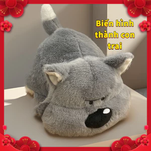 búp bê gấu bông Chuối quá Sói lật búp bê cừu biến thành búp bê cừu sáng tạo chuối quá Sói lật búp bê Sói lớn búp bê cừu nhỏ gối sang trọng