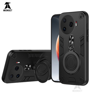 Dành Cho Tecno Camon 30 Pro 5G Ốp điện thoại Kim Loại Nhẫn Đứng Mềm TPU Edge Cứng PC Mặt Sau Chống Sốc Mỏng Bao