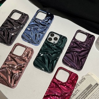 Sang Trọng Mạ Điện Sóng Bạc Hồng Silicon Ốp Lưng Điện Thoại iPhone 17Promax 16Promax 12 13 14 15 Promax Silicon Mềm Nam Nữ Vỏ Di Động