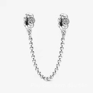 Spot goodss925 dây xích an toàn ngôi sao mặt trăng bạc Nhẫn hình trái tim tự làm chống rơi Vòng tay hình trái tim dây xích an toàn Hạt Gia đình cây