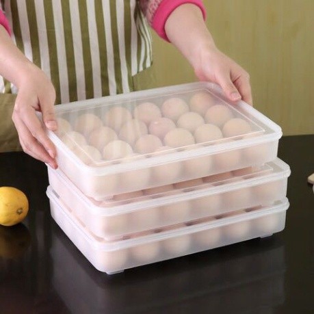 Hộp đựng trứng gà vịt tiện dụng AMIZIN Hộp đựng trứng 24 quả trong tủ lạnh bảo quản lâu Babee