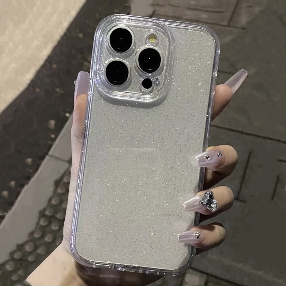 Ốp Điện Thoại Sáng Bóng Lấp Lánh Đơn Giản Cho iPhone 17 Pro Max 17 Air 16 Plus 15 14 13 12 11 Pro Max Bảo Vệ Toàn Diện Vỏ Acrylic Chống Sốc