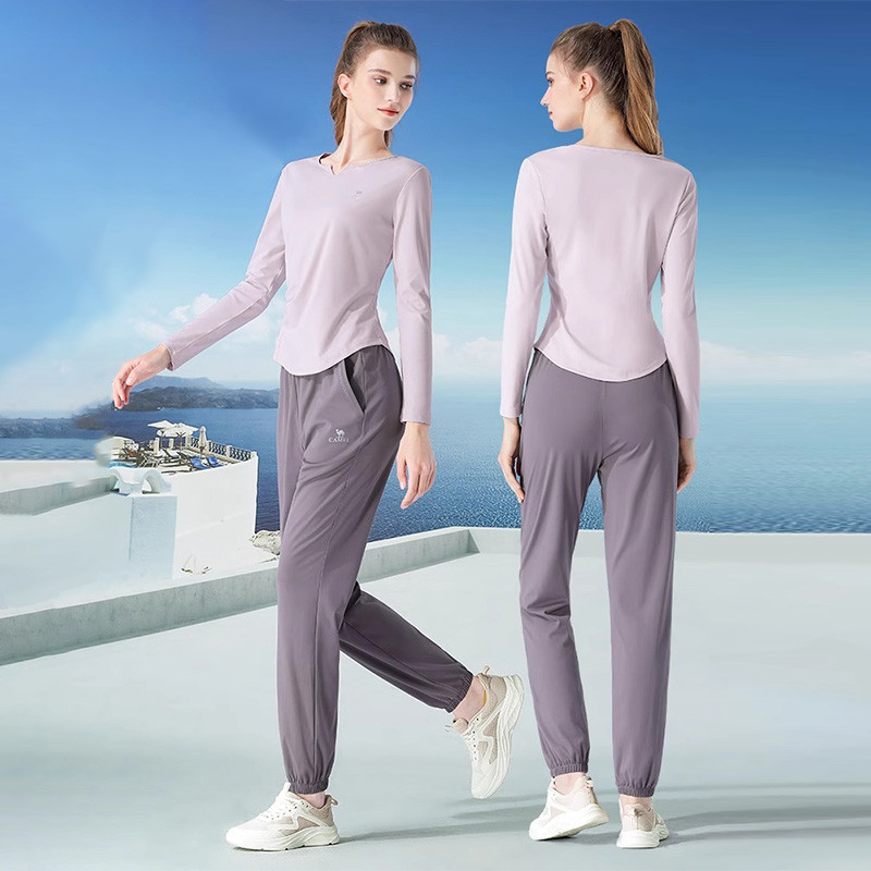 Ảnh CAMEL CROWN Yoga Suit Mùa Thu Sáng Chạy Bộ Thể Thao Ngoài Trời Slim Fit Ấm Áp Thể Dục Tay Dài 4