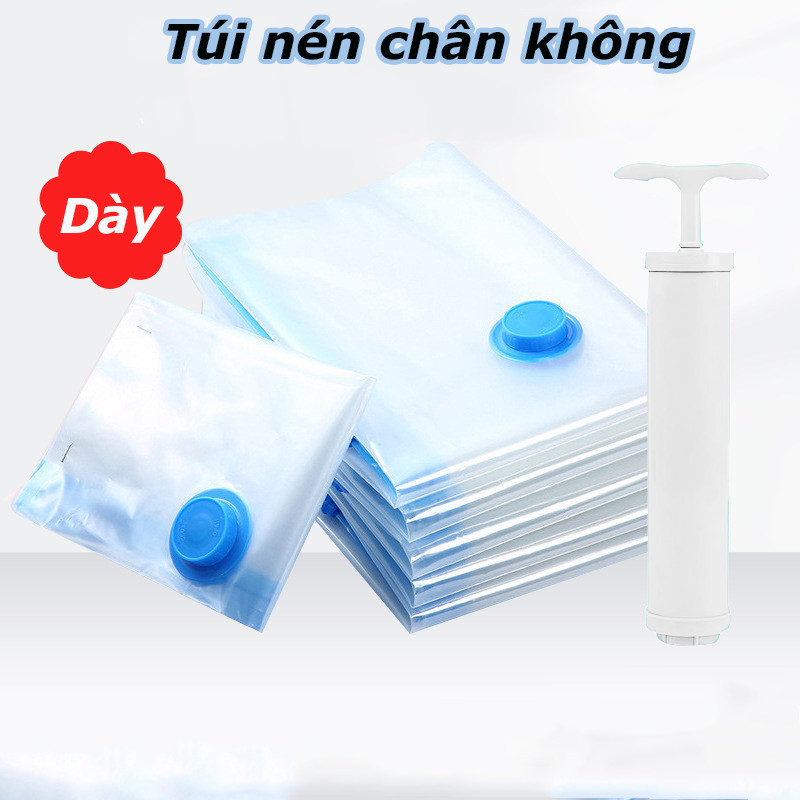 【Phiên bản dày】Túi hút chân không đựng quần áo, chăn gối chống ẩm,Tiết kiệm không gian, ngăn bụi và có thể tái sử dụng