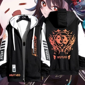 GN Genshin Impact Hu Tao áo khoác dây kéo hoodie unisex dài tay cosplay NG