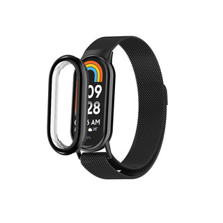 Dành Cho Xiaomi Mi Band 10 / 9 / 8 Dây Đeo + Ốp Lưng Milanese Thép Không Gỉ Khóa Từ Dây Đeo Cho Miband 9 Vòng Tay Cổ Tay