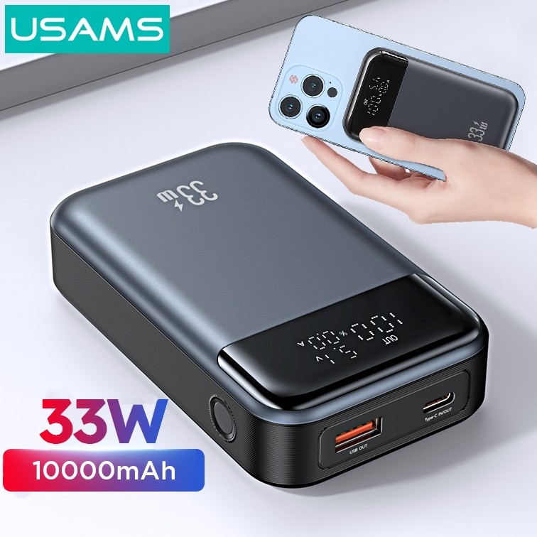 Pin Dự Phòng USAMS CD221 PB74 10000mAh 33W (PPS, Dualport, Digital