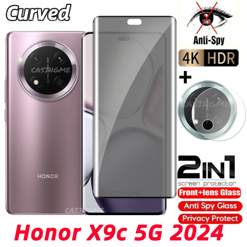 Honor X9d 5G 2024 Chống Gián Điệp Riêng Tư Cong Full Cover Kính Cường Lực Bảo Vệ Màn Hình Phim Riêng Tư Cho Honor X9c HonorX9c X9 X9b X9a a b c 9c 5G 4G 2024 Phim Riêng Tư