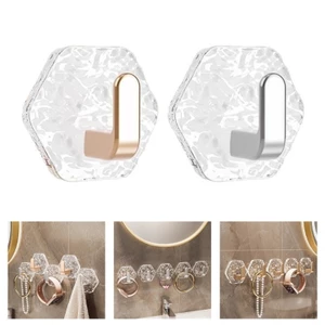 Treeling 10 Chiếc Họa Tiết Lục Giác Dính Móc Xóa Acrylic Trong Suốt Mọi Bề Mặt Mịn