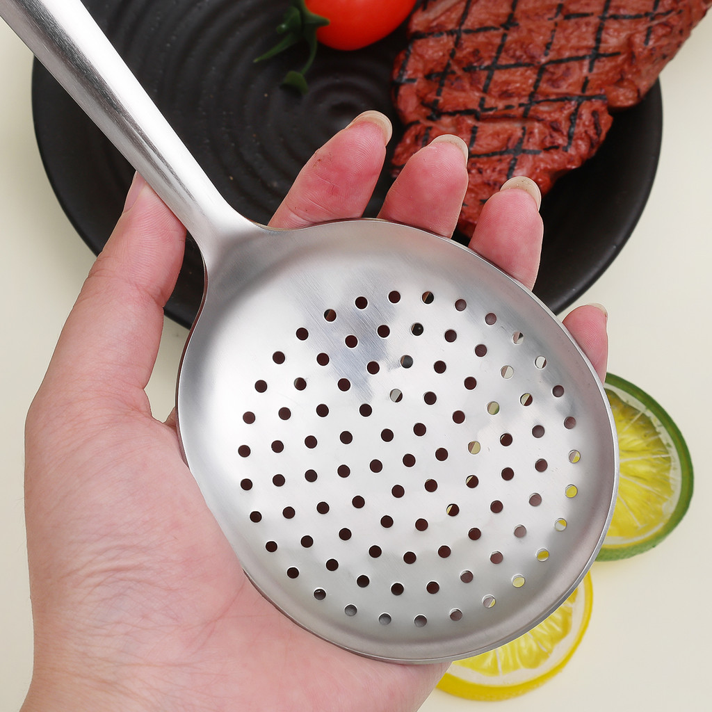 Muỗng & Dụng cụ lọc gạo bằng thép không gỉ 2 trong 1 - Dụng cụ nấu ăn có tay cầm tiện dụng, Thép 201 thương mại dùng cho nhà hàng / gia đình, Máy rửa chén an toàn (Gói 1 / 3 / 5)