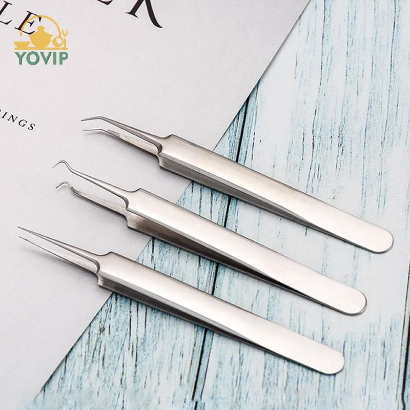 YOVIP Nhíp Kim Mụn Đầu Đen Loại Bỏ Mụn Đầu Nhọn Uốn Cong Dụng Cụ Chăm Sóc Mặt VN