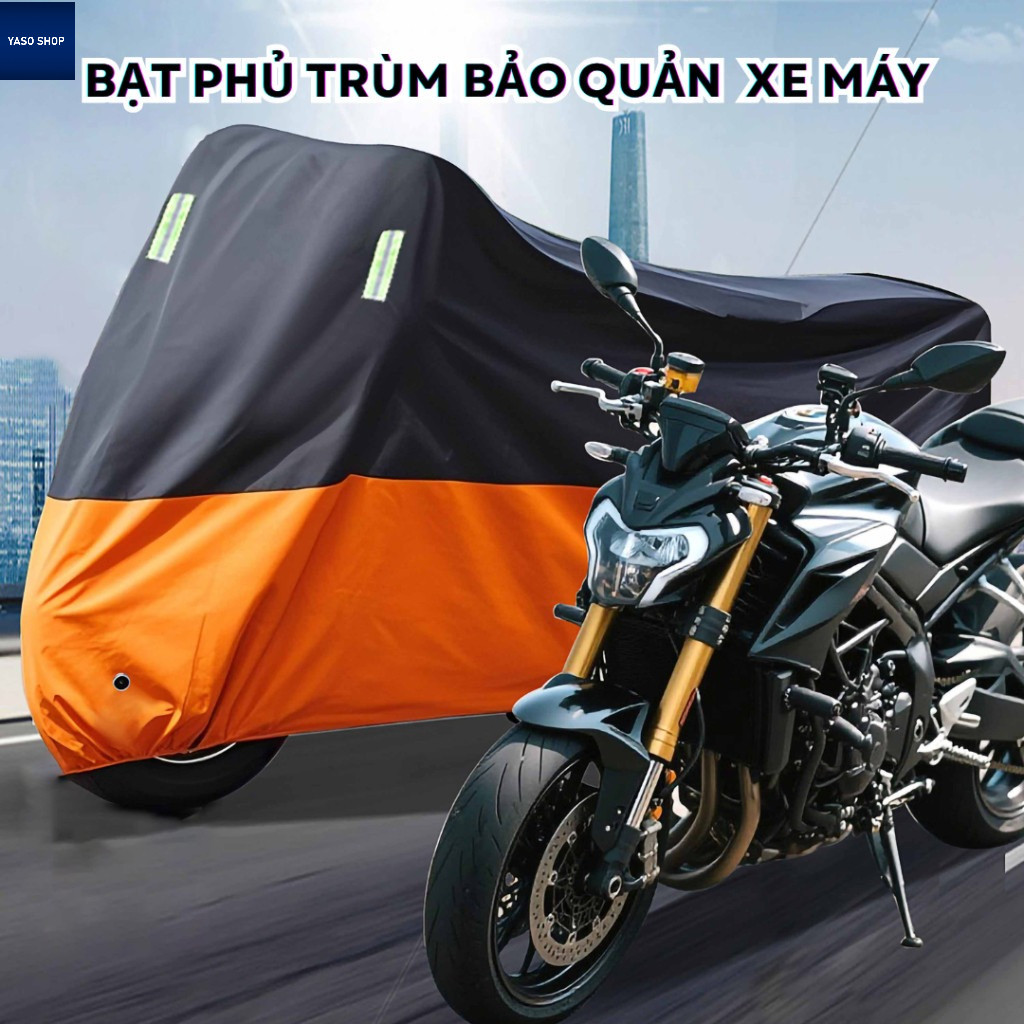 Bạt che xe máy chống mưa nắng dày, có thể che phủ toàn bộ xe, phù hợp ...