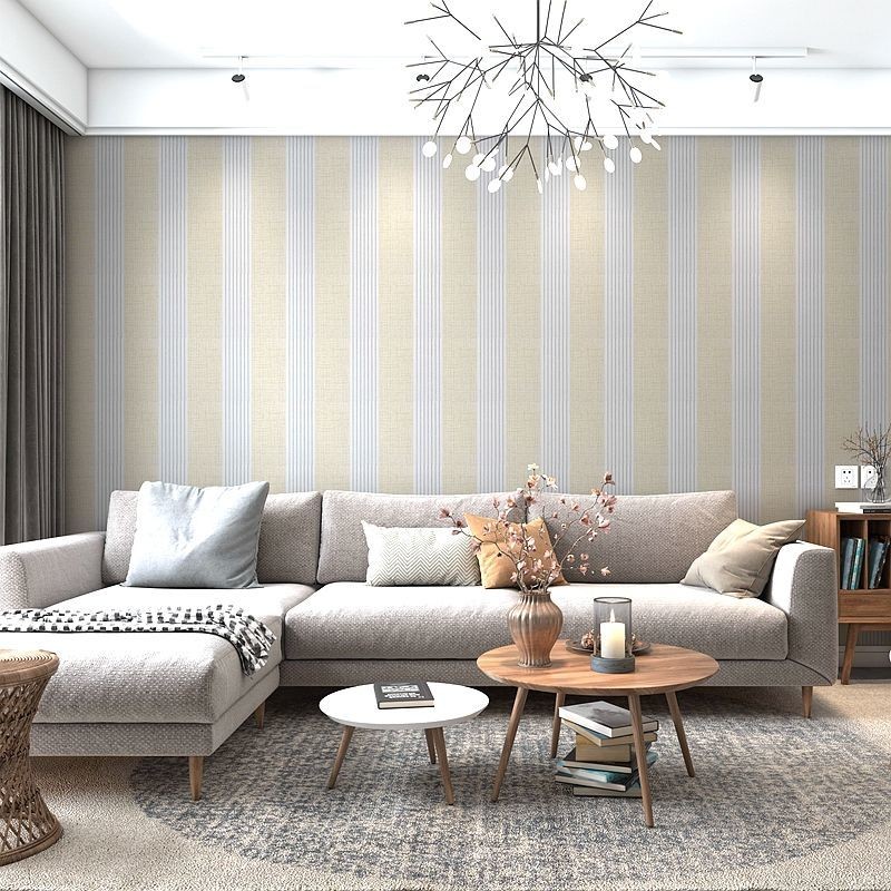 Pvc Dày Tự Dính Giấy Dán Tường Màu Cao Cấp Đóng Gói Phim Chống Thấm Nước Tường Giấy Dán Tường Phòng Ngủ Nền Phòng Khách Hấp Thụ Độ Ẩm Thoáng Khí Dọc Sọc Trang Trí
