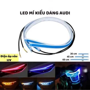 01 Dây đèn led mí audi hiệu ứng 2 chế độ xi nhan chạy đuổi demi xếp gạch cho ô tô và xe máy- 12-24v chống nước giá 1 dây