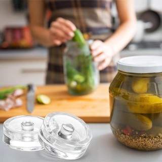 Trọng lượng thủy tinh không chứa VOIDLESS, có tay cầm Trọng lượng lên men nặng, Tiện ích nhà bếp Kín lên men Hộp đựng nắp đậy lên men phô mai