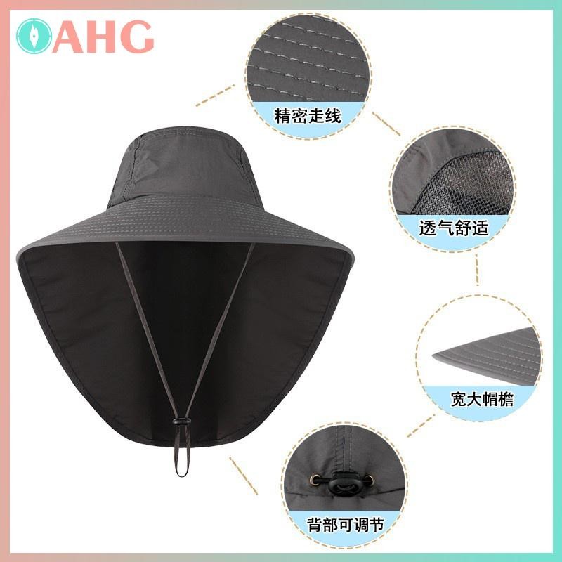 Mũ chống nắng vành rộng cho nam, làm từ nylon, điều chỉnh được và chống nước, phù hợp đi bộ đường dài và cắm trại