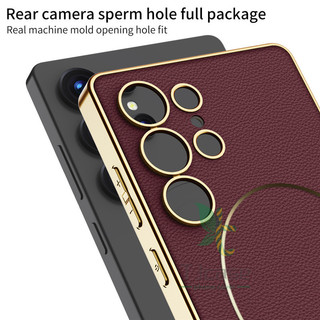 Vỏ da mạ điện từ tính mỏng Samsuang Galaxy S25 Ultra S24 Ultra S23 Vỏ sạc không dây siêu