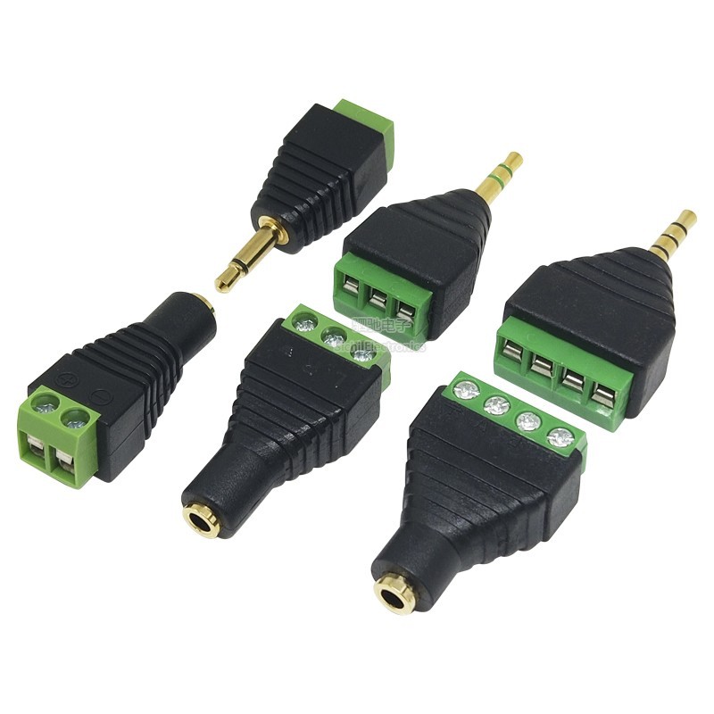 Hàn-Miễn phí 3,5mm Vàng-Plat Xanh Thiết Bị Đầu Cuối Tai Nghe Cắm Âm Thanh Nữ Ổ Cắm Adapter Dual-Audio Stereo 2 / 3 / 4 Phần